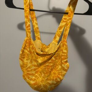 Free People Yellow Floral Crop Top